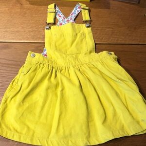 Mini Boden Yellow Girls' Corduroy Overall Skirt